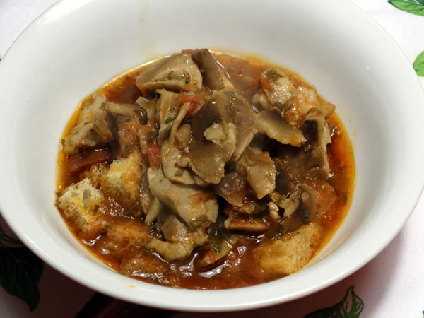 ricetta zuppa di funghi croccante
